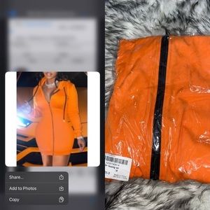 Orange zip dress